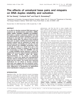 The effects of unnatural base pairs and mispairs on DNA duplex