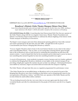 PRESS RELEASE - Bringing Back Broadway