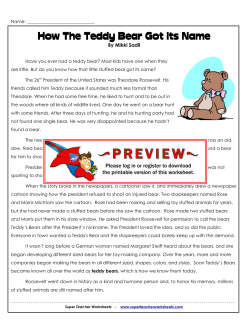 How The Teddy Bear Got Its Name