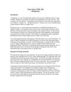 Class Notes CMSC 426 Histograms