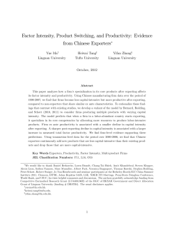 Factor Intensity, Product Switching, and Productivity