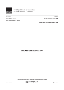 English - Specimen paper 1 - Cambridge International Examinations