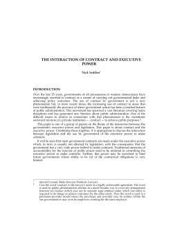 The Interaction of Contract and Executive Power