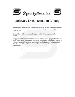 Table of Contents - Sigma Systems, Inc.