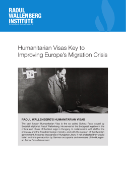 Humanitarian Visas Key to Improving Europe`s Migration Crisis