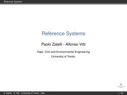 Reference Systems - Università di Trento