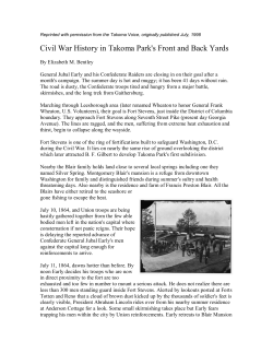 Civil War History in Takoma Park`s Front and Back Yards
