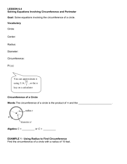 Solve equations involving the circumference of a circle