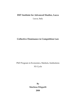 IMT Institute for Advanced Studies, Lucca Collective Dominance in