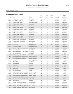 Reading Practice Quiz List Report