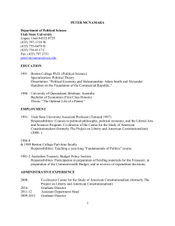 Curricula Vitae - USU Political Science Department