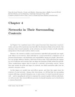 Chapter 4 Networks in Their Surrounding Contexts