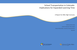 School Transportation in Colorado: Implications for Expanded