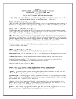 itinerary - Metropolitan United Church