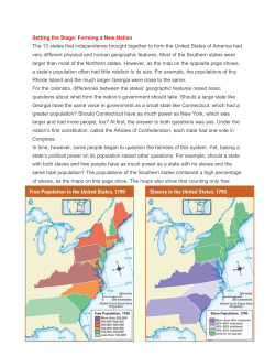 Setting the Stage: Forming a New Nation The 13 states that