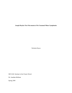 Joseph Haydn: First Movements of Six Unnamed Minor Symphonies