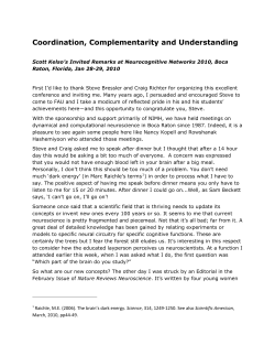 Coordination, Complementarity and Understanding