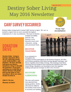 May 2016 - Destiny Sober Living
