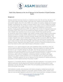 Public Policy Statement on the Use of Naloxone for the Prevention of