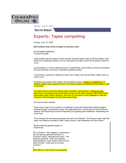 Experts: Tapes compelling - Rocco C. Cipparone, Jr. Law Offices
