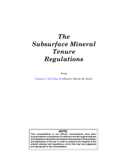 The Subsurface Mineral Tenure Regulations