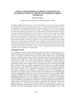 effect of blended learning strategy on learning science