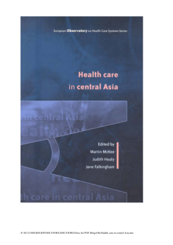 Health care in central Asia - WHO/Europe