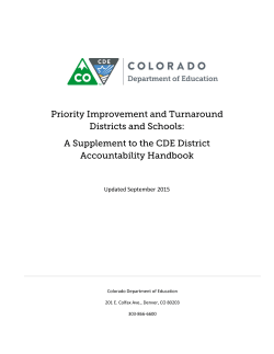 Priority Improvement and Turnaround Supplement