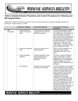 Detailed Infection Prevention and Control Procedures for Tattooing