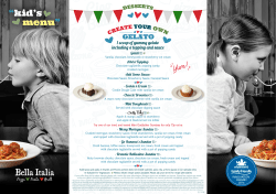 kid`s menu - Bella Italia