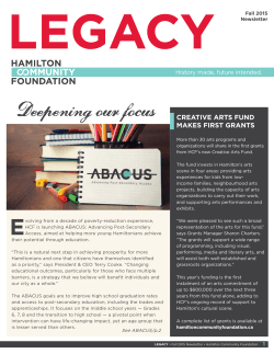 Fall 2015 - Hamilton Community Foundation
