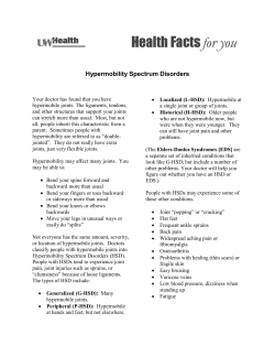 Hypermobility Spectrum Disorders