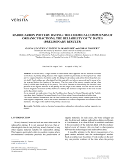 RADIOCARBON POTTERY DATING: THE CHEMICAL