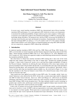 Topic-Informed Neural Machine Translation