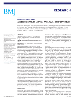 Mortality on Mount Everest, 1921