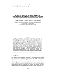 effect of gasoline - ethanol blends on performance and