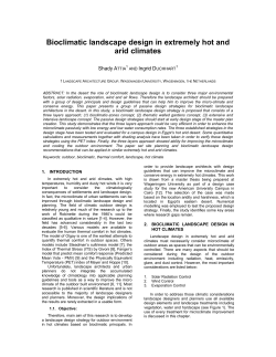 Bioclimatic landscape design in extremely hot and arid climates