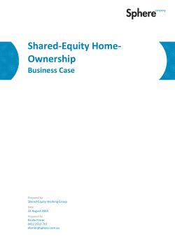 Shared-Equity Home- Ownership - NSW Federation of Housing