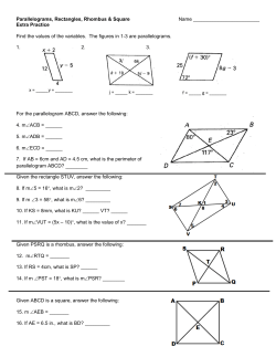 Parallelograms, Rectangles, Squares, Rhombus Extra Practice