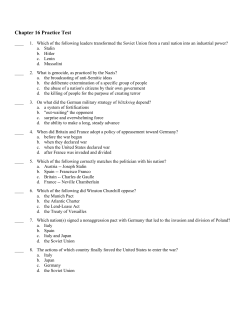 Chapter 16 Practice Test - Mr. Harris` US History Class