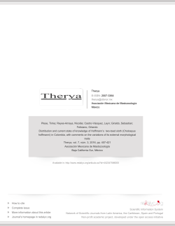 (Choloepus hoffmanni) in Colombia, with com