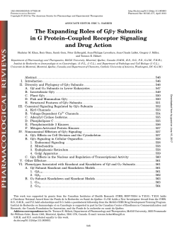 The Expanding Roles of Gbg Subunits in G Protein&ndash;Coupled