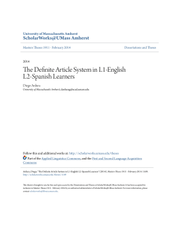 The Definite Article System in L1-English L2