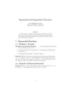 Exponential and Logarithmic Functions