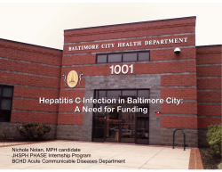Hepatitis C Infection in Baltimore City: A Need for Funding