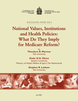 National Values, Institutions and Health Policies: What Do