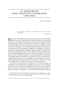 iN MEMORiAM JOHN KENNEtH GALBRAitH