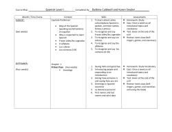 Spanish I curriculum