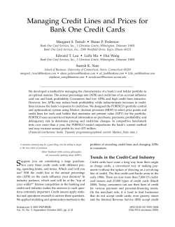 CH19 Managing Credit Lines and Prices for Bank One Credit Cards