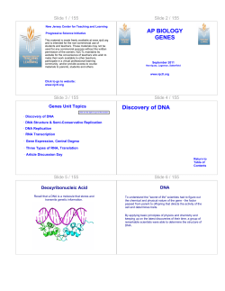 AP BIOLOGY GENES Discovery of DNA